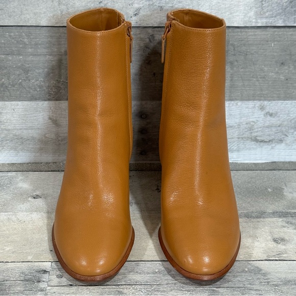 TORY BURCH BROOKE STAMPED HEEL BOOTIE IN CARAMEL CORN - SZ - 11 .US - Picture 4 of 11